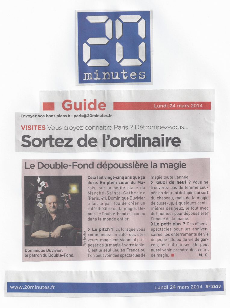 20 minutes Le Double Fond